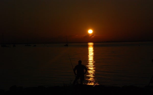 balıkçı ve gün batarken