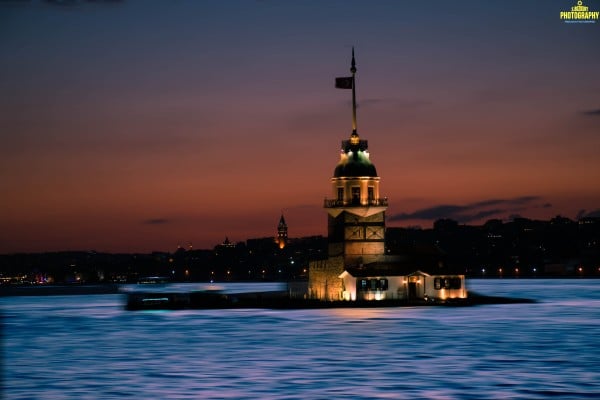 kız kulesi mavi gece