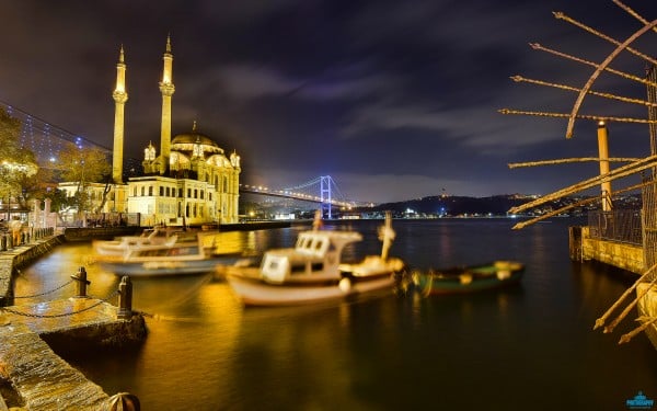 ortaköy süper gece manzarası