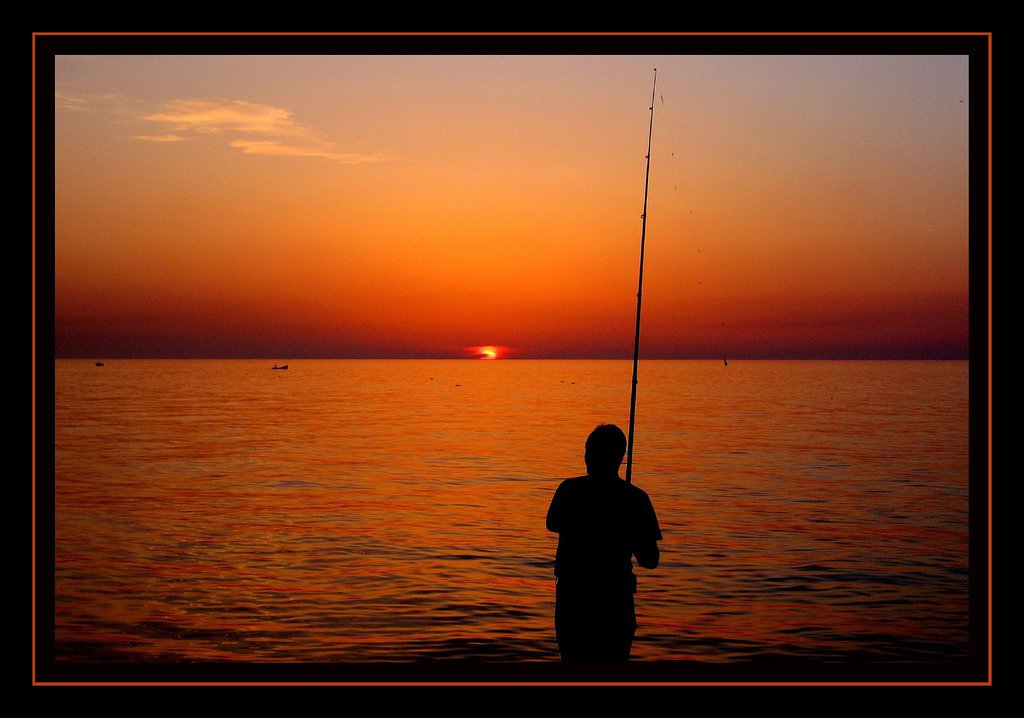 balıkçı ve gün batımı