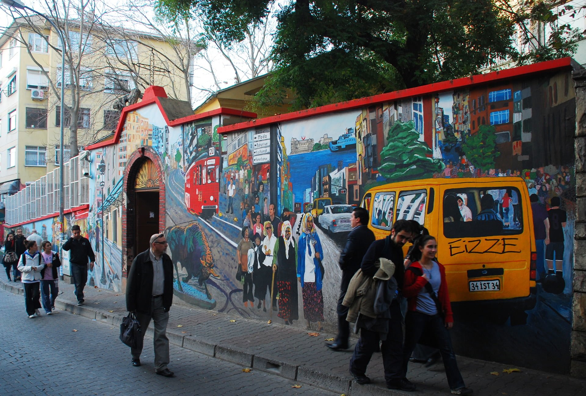 cadde görünümlü duvar