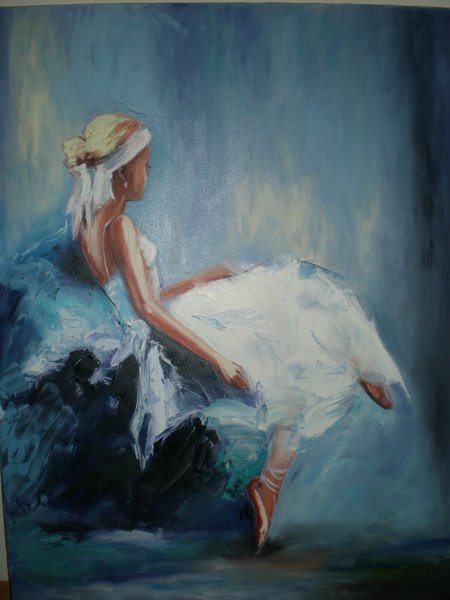 yağlı boya balerin resmi