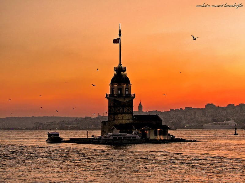 gün batarken kız kulesi