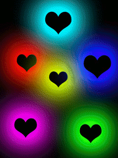 hareketli renkli kalpler