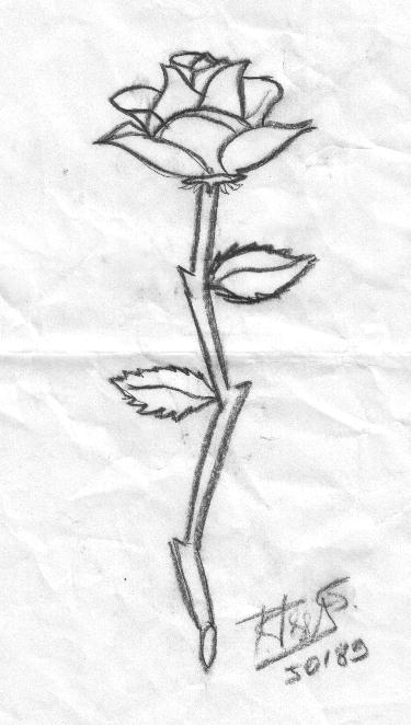kara kalem çiçek resimi