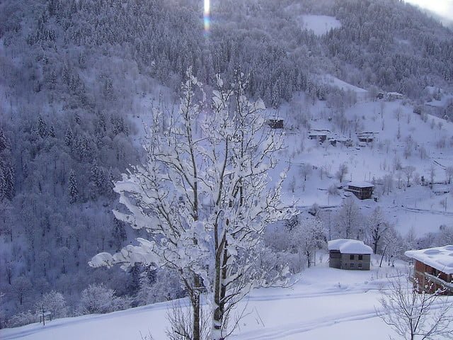 rize kar manzarası
