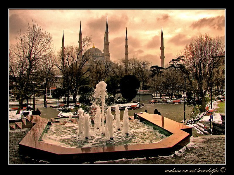 sultanahmet camii gün batarken