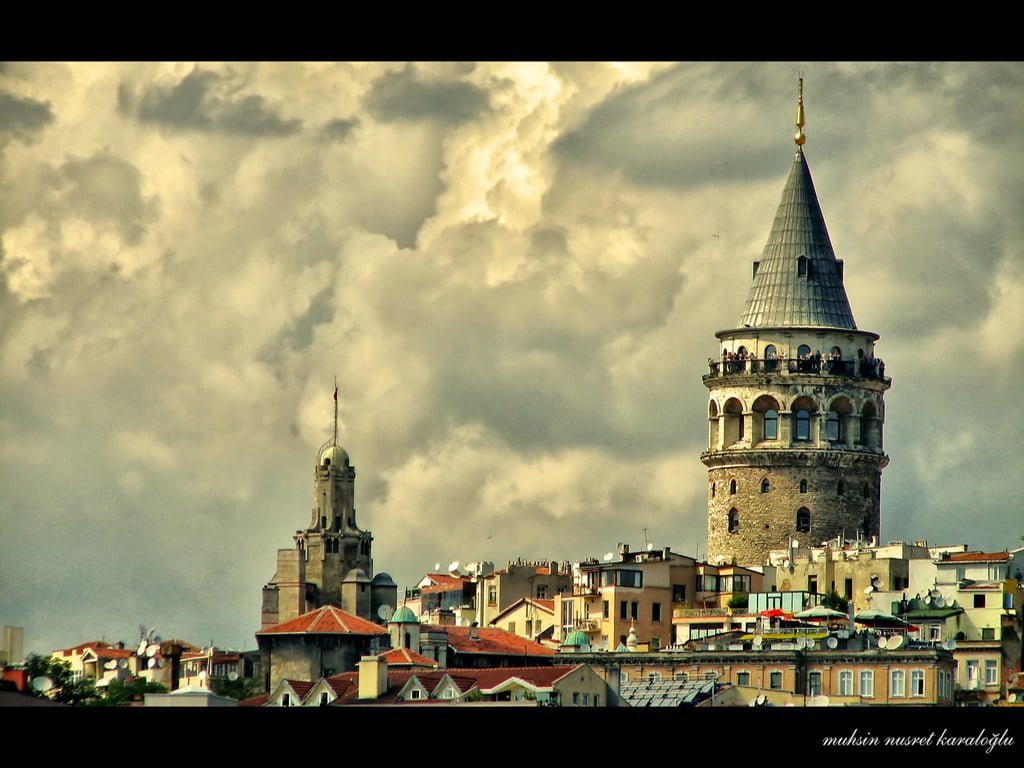 yakın çekim galata kulesi